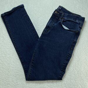 J Crew Jeans Mens Sz 32 Blue Flex Stretch Mid Rise Skinny Leg Dark Wash 31x29